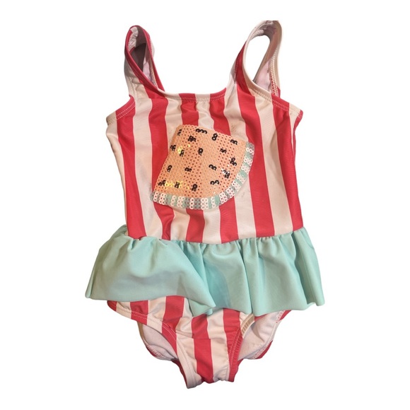 Baby Girls Watermelon One Piece Swimwear in Flamingo Size 12-18 months - Picture 1 of 6